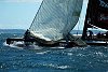 Team NZ attempts to hoist a new mainsail, but the head foil is too badly damaged and they are forced to withdraw from the race.