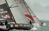 America's Cup Race 4: Alinghi Swiss Challenge vs Team New Zealand at the start line.