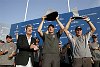 America's Cup Valencia Louis Vuitton Act 12<br>Emirates Team New Zealand (NZL) skipper Dean Barker and Grant Dalton with the trophies <br> Bob Grieser/outsideimages.co.nz<br><br>    Editorial use only