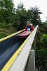 Waimarino Adventure Park: launching the kayak off the slide.