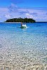 The Kingdom Of Tonga in the South Pacfic <br>The dinghy glides in for a pick-up in crystal-clear waters - Kapa Island/Vava'u
