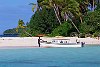 The Kingdom Of Tonga in the South Pacfic <br>Vava'u : Anchoring a fishing boat near the shore