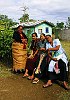 The Kingdom Of Tonga in the South Pacfic <br>Girls on the island of Atata hang out after Sunday service.