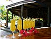 The Kingdom Of Tonga in the South Pacfic <br>Greeting drinks ready for arriving guests at the Royal Sunset Resort
