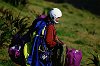 Women gets ready for a Paraglide off the west coast beaches of Auckland/ New Zealand