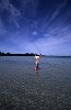Fresh water fly fishing in a crystal clear lake in New Zealand<br>model released