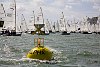 The 180th Skandia Cowes Week Regatta got underway today amidst changing conditions as an occluded front swept eastwards across the British Isles testing the record fleet of 1,028 yachts across some 37 classes. <br>Laser SB3 fleet<br>Paul Todd/outsideimages.co.nz<br><br>*******Editorial Use Only********<br><br>