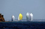 Four super yachts battle for the finish line in the millennium  cup regatta New Zealand