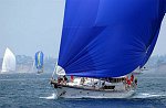 The Millenium Cup Regatta<br>Auckland, to Kawau Island race, New Zealand<br>Isam Kabbani's  130ft ketch powers through the Hauraki Gulf, holding her own in the fleet<br>Sariyah 37.6m / 130ft<br>  from New York Yacht Club, USA<br>  IRC: 1.359<br>