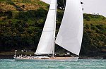The Millenium Cup Regatta<br>Auckland, to Kawau Island race, New Zealand<br>Ulisse 32.2m / 105.5ft<br>  from Punta Ala<br>  IRC: 1.514<br>sails past North Head in Auckland